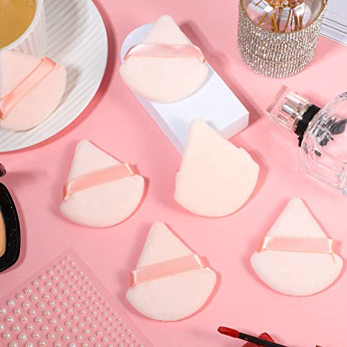 Pimoys 6 Pieces Powder Puff Face Triangle Makeup Puff Cosmetic Foundation Sponge Soft Velour Puff for Loose Powder Setting Powder Makeup Blender Sponge Beauty Makeup Tool(Flesh)