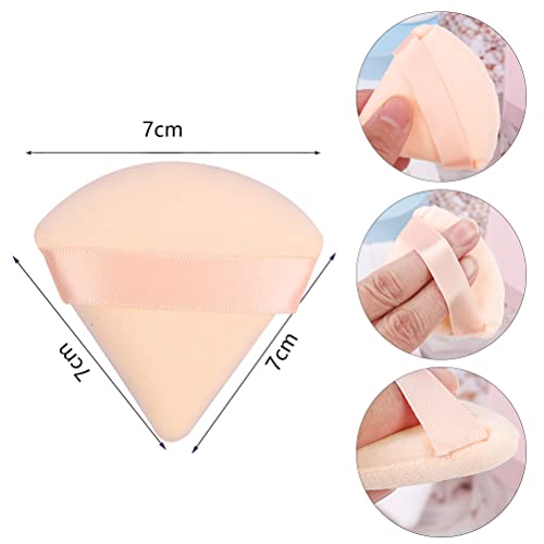Pimoys 6 Pieces Powder Puff Face Triangle Makeup Puff Cosmetic Foundation Sponge Soft Velour Puff for Loose Powder Setting Powder Makeup Blender Sponge Beauty Makeup Tool(Flesh)