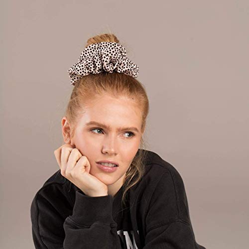 Kitsch Satin Rhinestone Brunch Scrunchie - Softer than Silk Scrunchies for Women | Jumbo Satin Hair Tie for Thick Thin Hair (Dot)