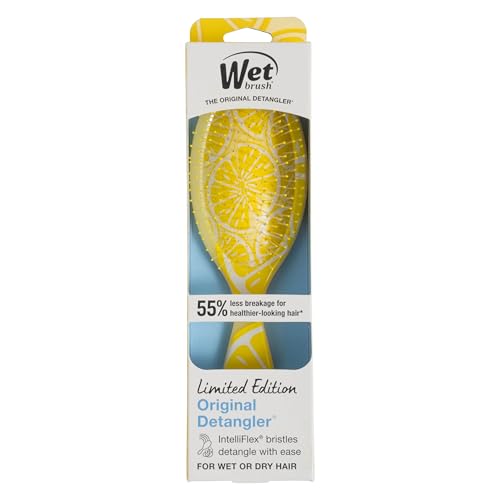Wet Brush Original Detangler, Lemon (Tutti Fruitti), Ultra-Soft IntelliFlex Bristles Glide Through Tangles, Detangling Hair Brush, All Hair Types (Wet & Dry), Women & Men, Limited Edition
