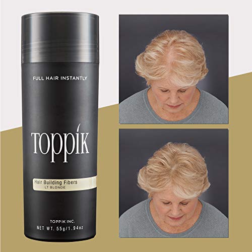 Toppik Hair Building Fibers, Light Blonde, 55g Fill In Fine or Thinning Hair, Instantly Thicker, Fuller Looking, 9 Shades for Men & Women, Keratin Protein Formula