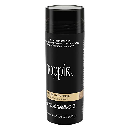 Toppik Hair Building Fibers, Medium Blonde, 27.5g Fill In Fine or Thinning Hair, Instantly Thicker, Fuller Looking, 9 Shades for Men & Women, Keratin Protein Formula