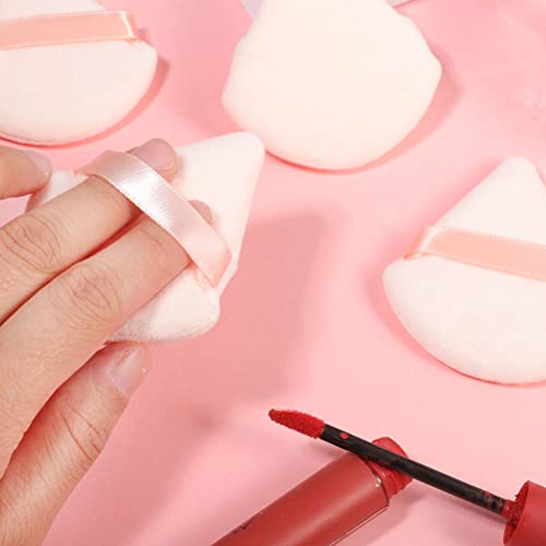 Pimoys 6 Pieces Powder Puff Face Triangle Makeup Puff Cosmetic Foundation Sponge Soft Velour Puff for Loose Powder Setting Powder Makeup Blender Sponge Beauty Makeup Tool(Flesh)