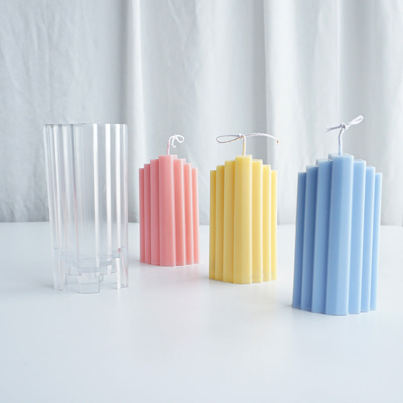 Trapezoidal building block candle mould