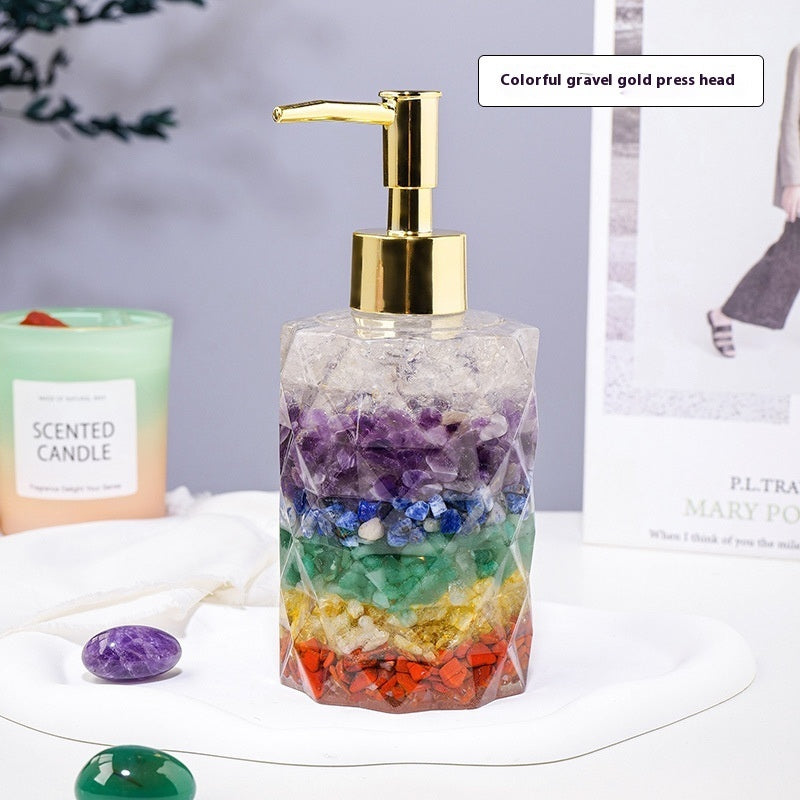 Natural Crystal Gravel Cosmetics Storage Bottle