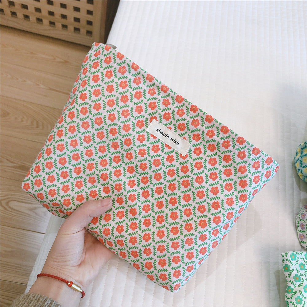 Floral Makeup Cosmetic Storage Cotton Convenient Hand Holding Bag
