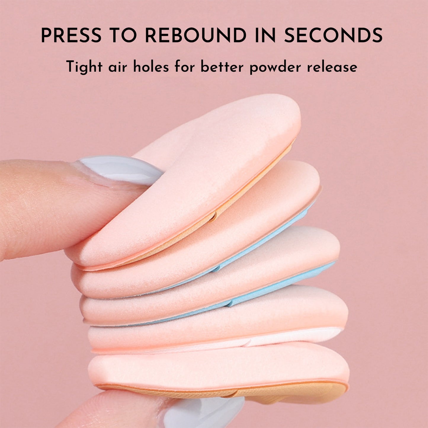 Mini Size Professional Cosmetic Cushion Puff Concealer Foundation Detail Puff Finger Puff Set Makeup Sponge Beauty Tool Travel Portable Makeup Puff Beauty Kit - Individually Packaged