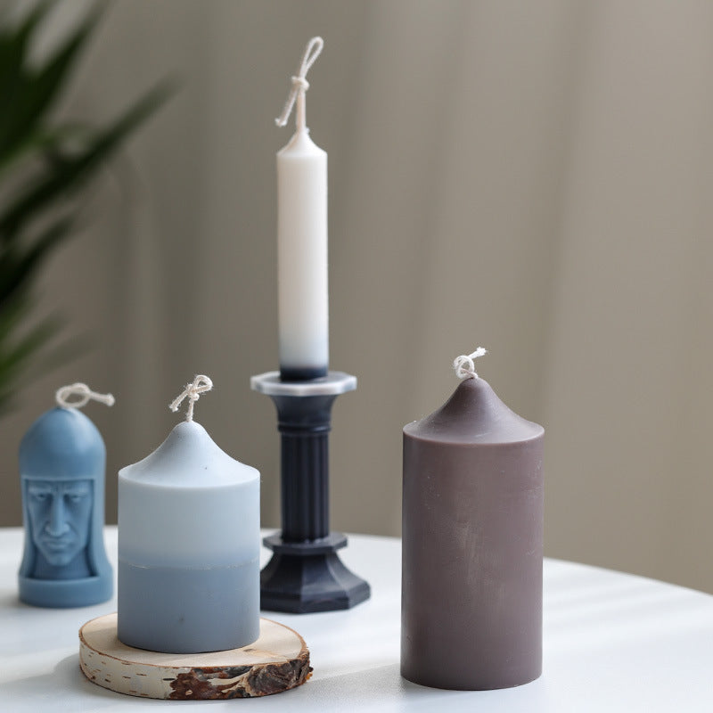 Cylindrical Candle Transparent Pointed Mold