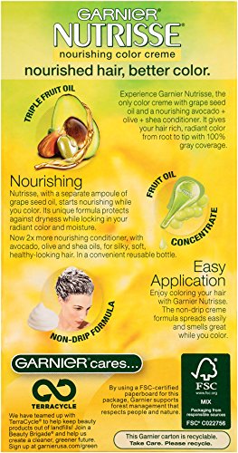 Garnier Nutrisse Nourishing Hair Color Creme, 61 Light Ash Brown (Mochaccino), 3 Count (Packaging May Vary)