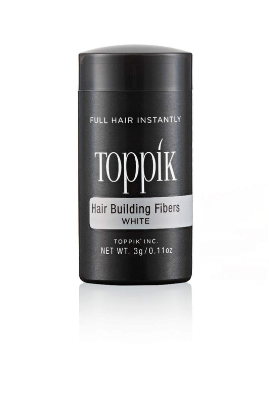 Toppik Hair Building Fibers, White, 0.11 oz Fill In Fine or Thinning Hair, Instantly Thicker, Fuller Looking, 9 Shades for Men & Women, Keratin Protein Formula