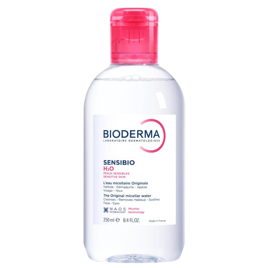 Bioderma Sensibio H2O Micellar Water, Makeup Remover Cleanser, Gentle for Skin, Fragrance-Free & Alcohol-Free, Gentle Face Cleanser for Sensitive Skin, 8.4 Fl Oz