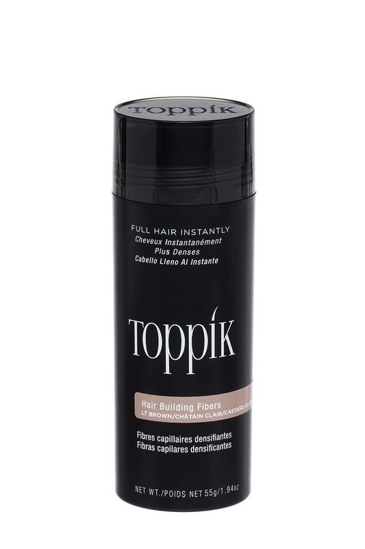 Toppik Hair Building Fibers, Light Brown, 55g Fill In Fine or Thinning Hair, Instantly Thicker, Fuller Looking, 9 Shades for Men & Women, Keratin Protein Formula