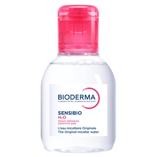 Bioderma Sensibio H2O, Micellar Water, Travel Size Makeup Remover Cleanser, Gentle for Skin, Fragrance-Free & Alcohol-Free, Gentle Face Cleanser for Sensitive Skin, 3.4 Fl Oz