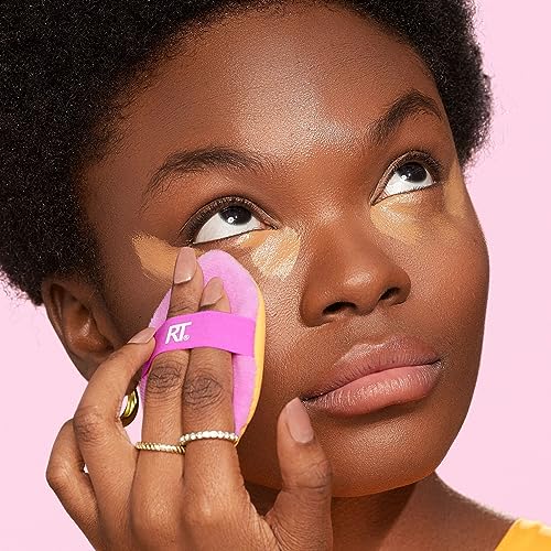 Real Techniques Miracle Complexion Sponge + Miracle 2-In-1 Powder Puff, Makeup Blending Sponge & Dual-Sided Powder Puff, For Liquids, Creams, & Powders, Vegan & Latex-Free, 2 Count