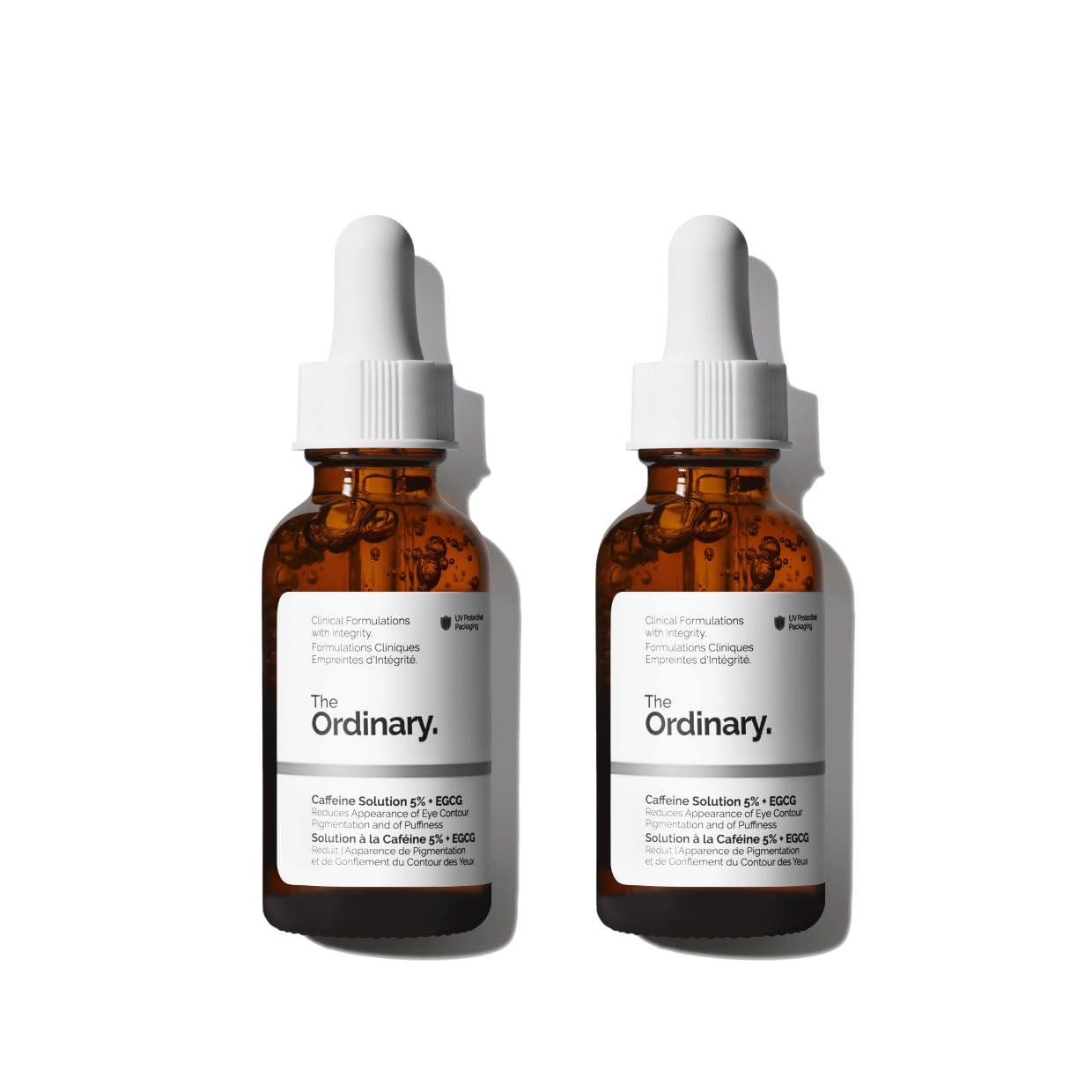 The Ordinary Caffeine Solution 5% + EGCG, Depuffing Eye Serum for Dark Circles and Tired Eyes, 1 Fl Oz (Pack of 2)
