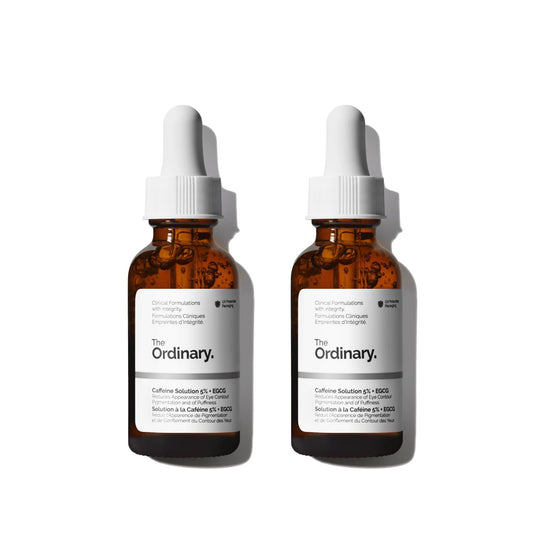 The Ordinary Caffeine Solution 5% + EGCG, Depuffing Eye Serum for Dark Circles and Tired Eyes, 1 Fl Oz (Pack of 2)