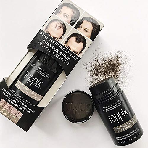 Toppik Hair Building Fibers, Medium Brown, 3g Fill In Fine or Thinning Hair, Instantly Thicker, Fuller Looking, 9 Shades for Men & Women, Keratin Protein Formula