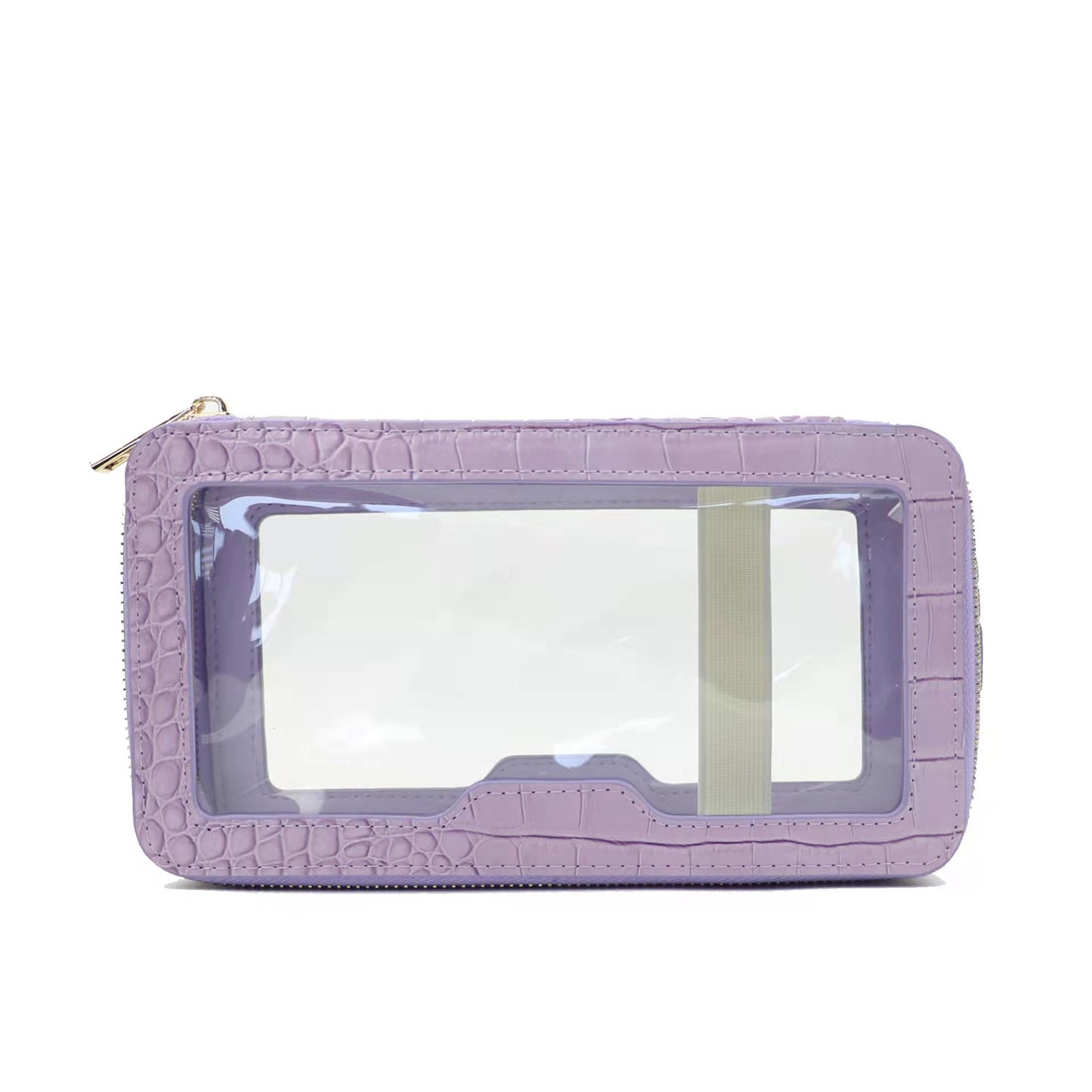 Convenient Leather Transparent TPU Cosmetic Bag