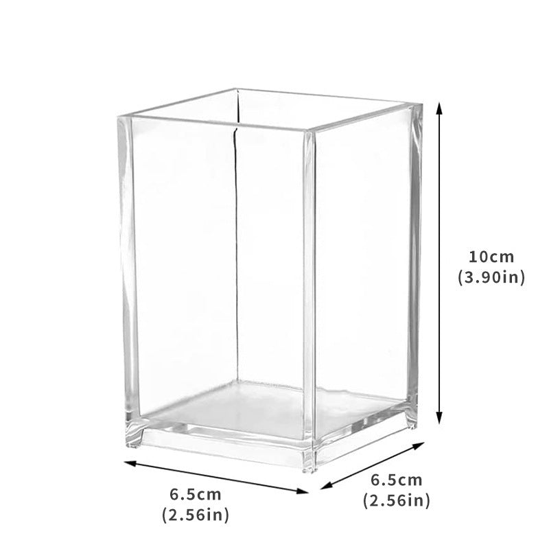 1, 2, 3 Pack Clear Acrylic Cosmetic Pencil Pen Holder Cup, Clear Makeup Brush Holder, Desk Acrylic Brushes Storage