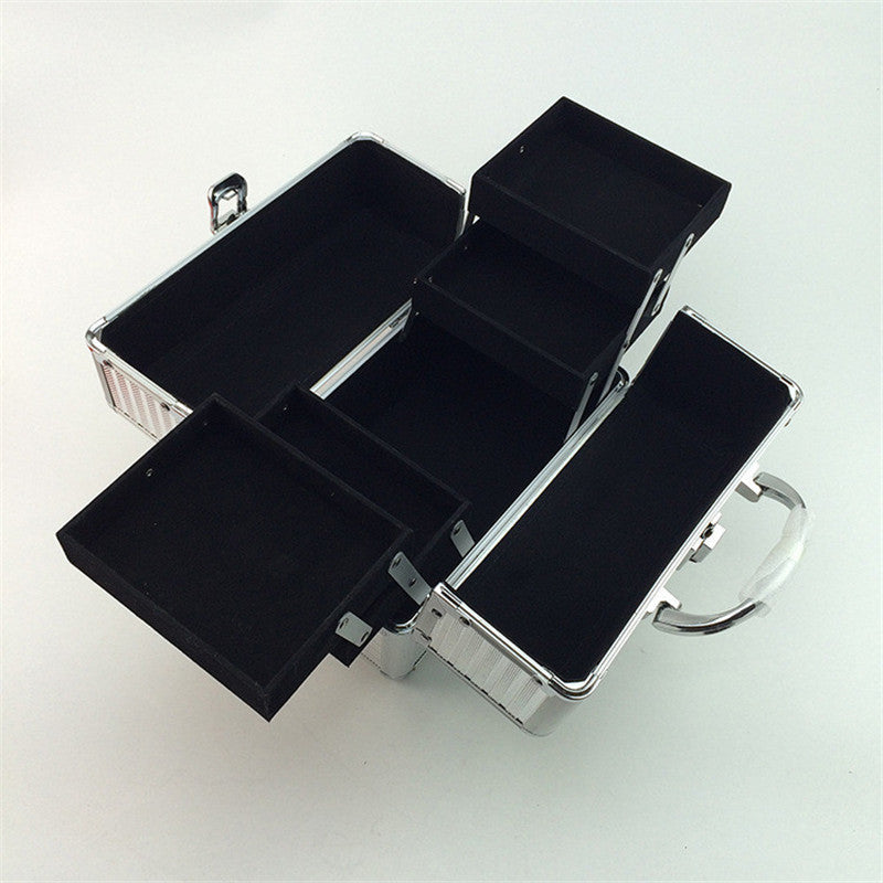 Double-opening Aluminum Alloy Cosmetic Case Makeup Kit