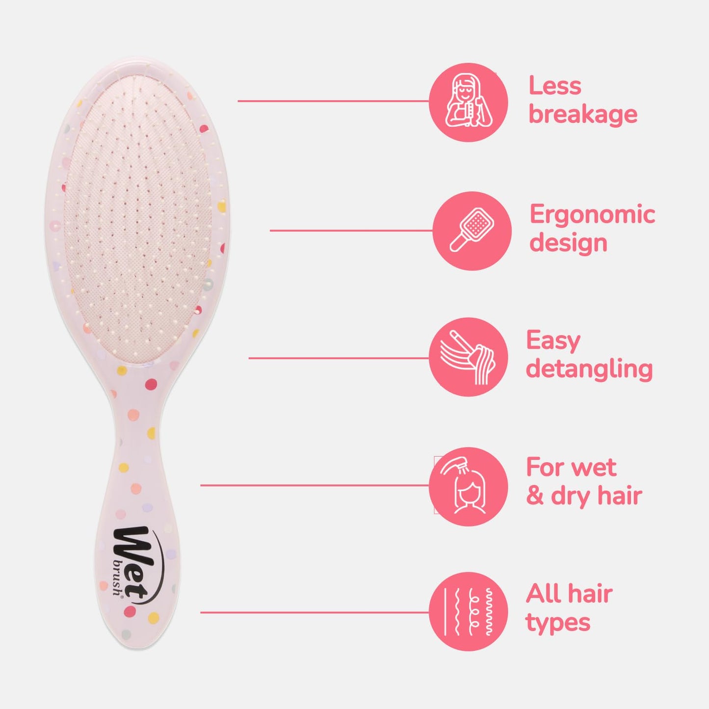 Wet Brush Original Detangling Hair Brush, Minnie (Hello Disney) - Ultra-Soft IntelliFlex Bristles - Detangler Brush Glide Through Tangles With Ease For All - For Women, Men, Wet & Dry Hair