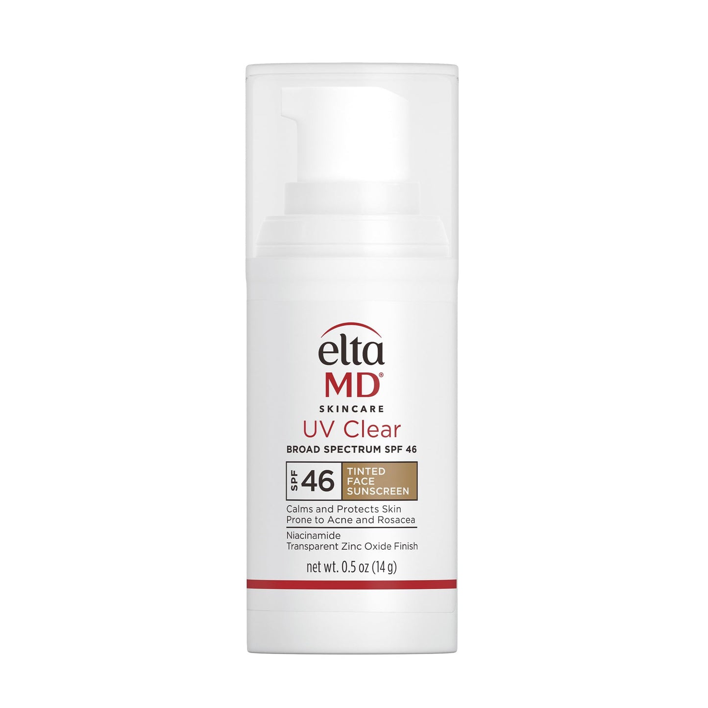 EltaMD UV Clear Tinted Face Sunscreen, SPF 46 Oil- Free Tinted Moisturizer with Zinc Oxide, Dermatologist Recommended Sunscreen, 0.5 oz Pump