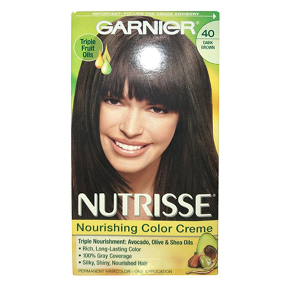 Garnier Nutrisse Haircolor Creme, Dark Brown [40] 1 ea (Pack of 2)