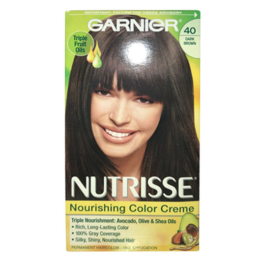 Garnier Nutrisse Haircolor Creme, Dark Brown [40] 1 ea (Pack of 2)