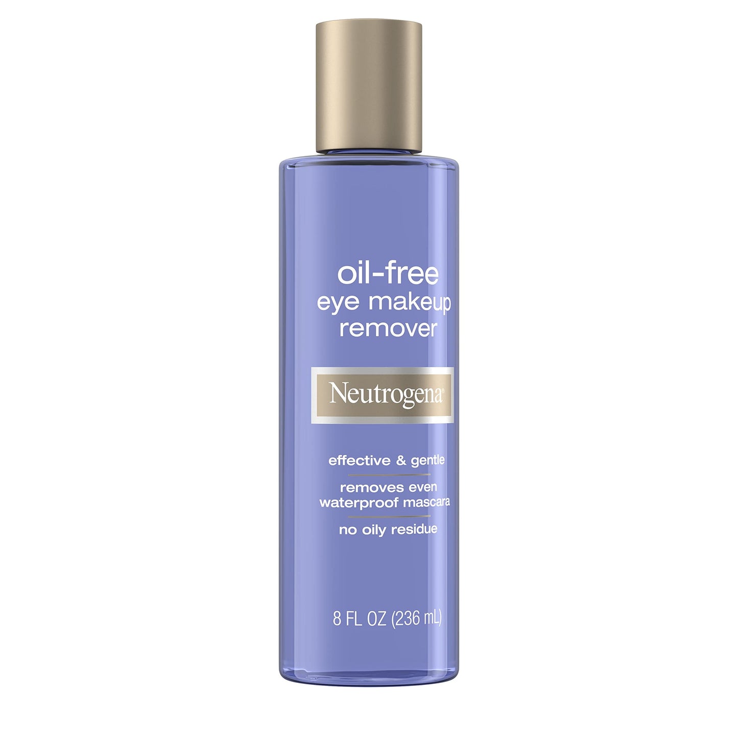 Neutrogena Gentle Oil-Free Eye Makeup Remover & Cleanser for Sensitive Eyes, Non-Greasy Makeup Remover, Removes Waterproof Mascara, Dermatologist & Ophthalmologist Tested, 8.0 fl. oz (Pack of 2)