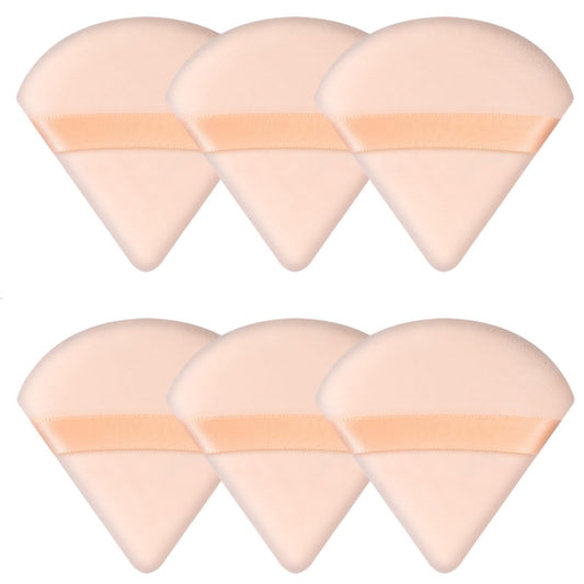 6 Pieces Triangle Powder Puff Soft Makeup Sponge Make Puff for Face Powder Cosmetic Foundation Sponge Makeup Tool Stocking Stuffers for Women (Flesh)