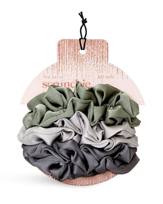 Kitsch Satin Hair Scrunchies for Women - Softer Than Silk Scrunchies for Hair | Satin Scrunchies for Girls & Stylish Satin Hair Ties for Women | Cute Satin Hair Scrunchie for Styling, 6 pcs (Winter)