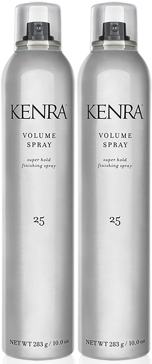 Kenra Professional Volume Spray 25 50% Super Hold Finishing & Styling Hairspray Flake-free & Fast-drying Wind & Humidity Resistance All Hair Types 10 oz (2-Pack)