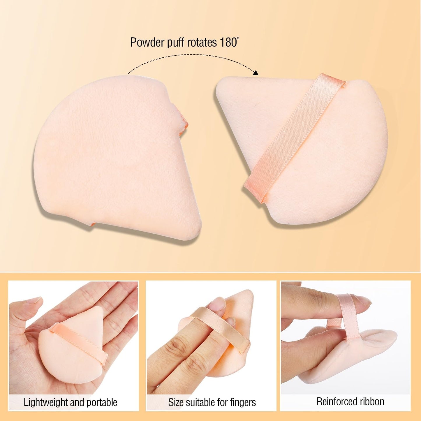 6 Pieces Triangle Powder Puff Soft Makeup Sponge Make Puff for Face Powder Cosmetic Foundation Sponge Makeup Tool Stocking Stuffers for Women (Flesh)