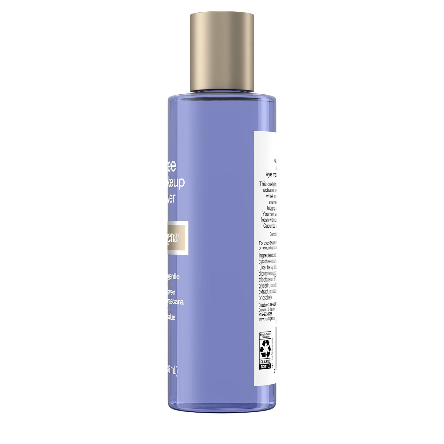 Neutrogena Gentle Oil-Free Eye Makeup Remover & Cleanser for Sensitive Eyes, Non-Greasy Makeup Remover, Removes Waterproof Mascara, Dermatologist & Ophthalmologist Tested, 8.0 fl. oz (Pack of 2)