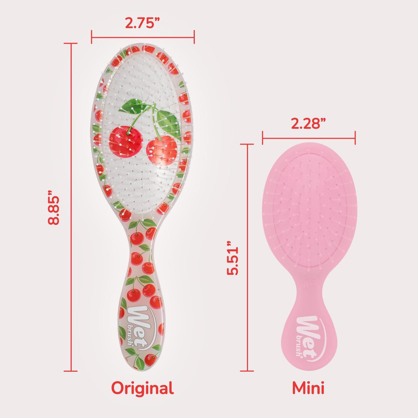 Wet Brush Original Detangler, Cherry (Tutti Fruitti), Ultra-Soft IntelliFlex Bristles Bristles Glide Through Tangles, Detangling Hair Brush, All Hair Types (Wet & Dry), Women & Men, Limited Edition