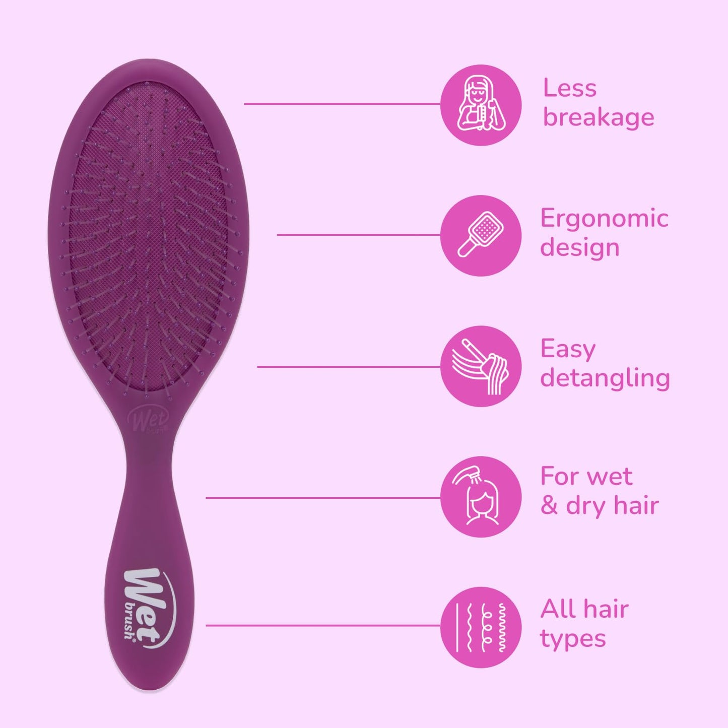 Wet Brush Original Detangler Hair Brush, Purple Frost - Ultra-Soft IntelliFlex Bristles - Detangling Brush Glides Through Tangles For All Hair Types (Wet Dry & Damaged Hair) - Women & Men