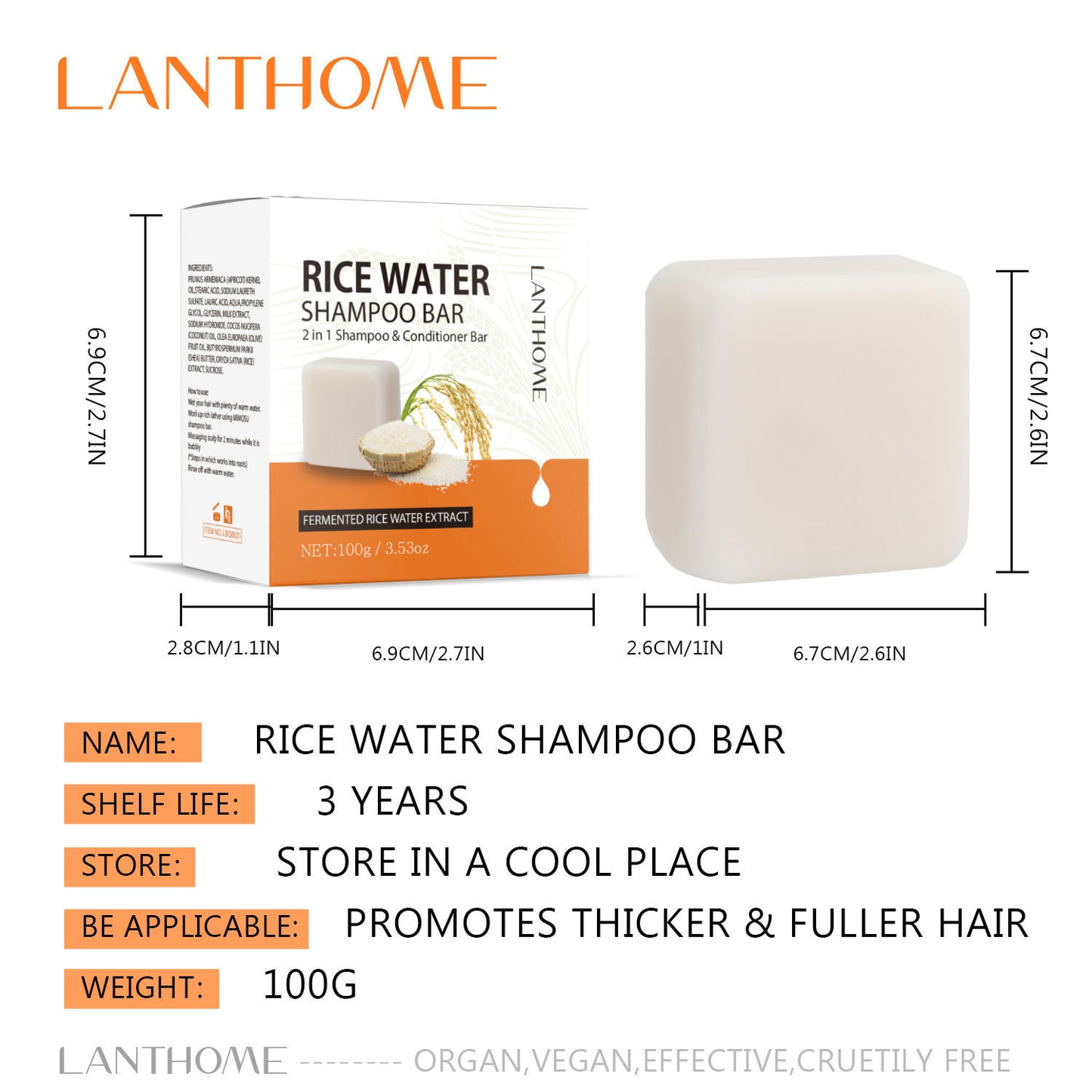 Maintenance Square Rice Water Hair Care Soap