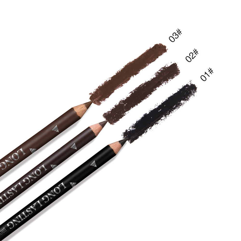 P113 Wooden Eyebrow Pencil 3 Colors Black And Brown