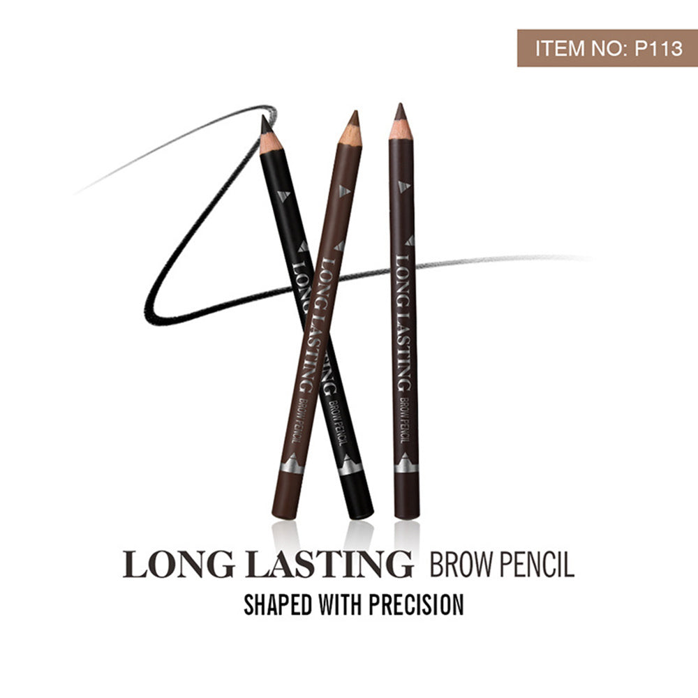 P113 Wooden Eyebrow Pencil 3 Colors Black And Brown
