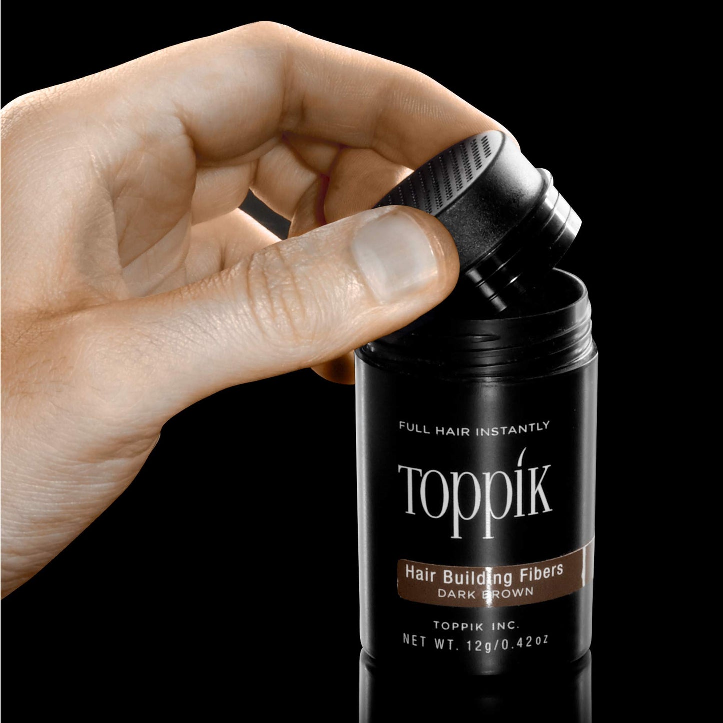 Toppik Hair Building Fibers, Dark Brown, 3g Fill In Fine or Thinning Hair, Instantly Thicker, Fuller Looking, 9 Shades for Men & Women, Keratin Protein Formula