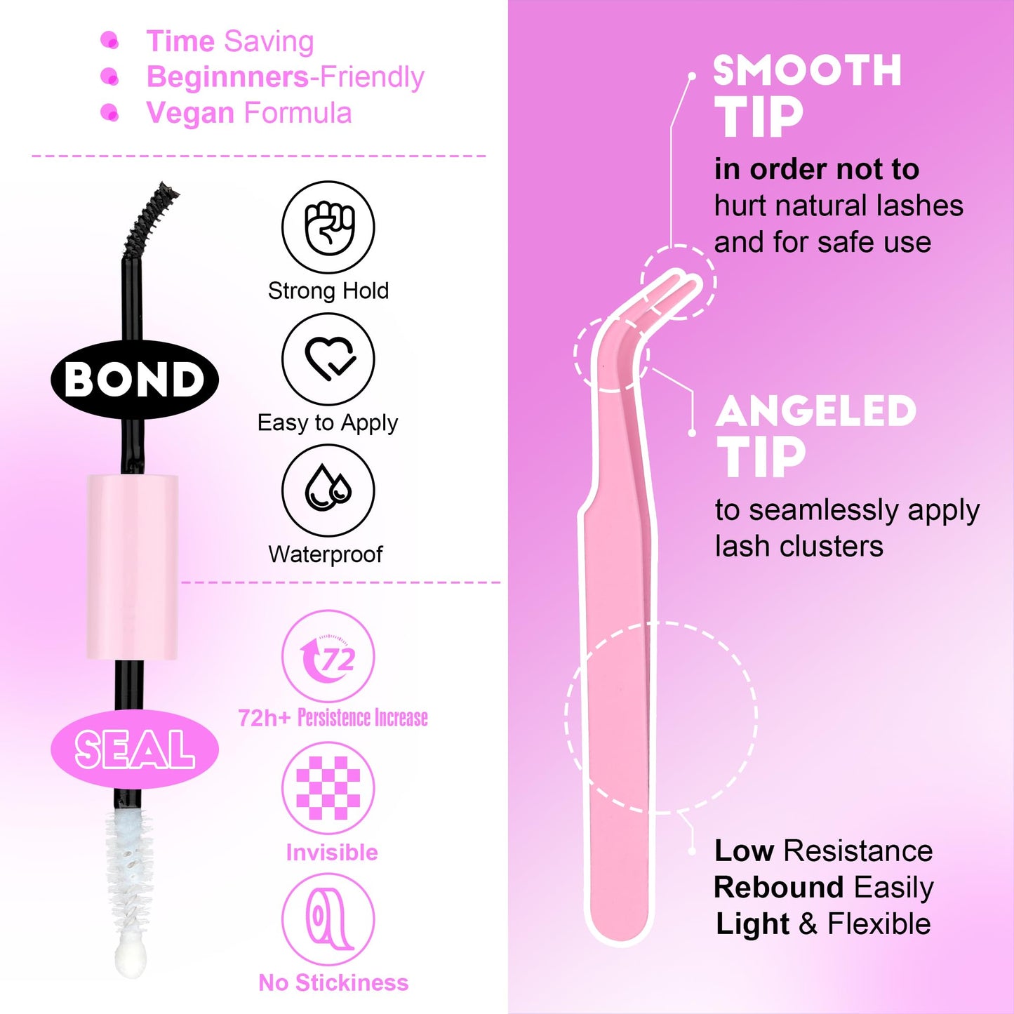 Pawotence Lash Extension Kit DIY 280pcs Individual Lash Clusters Kit 30D Natural 8-15mm Cluster Eyelash Extensions Kit with Lash Bond and Seal, Lash Tweezers for Self Use (30D, 0.07D, 8-15mm, Kit)