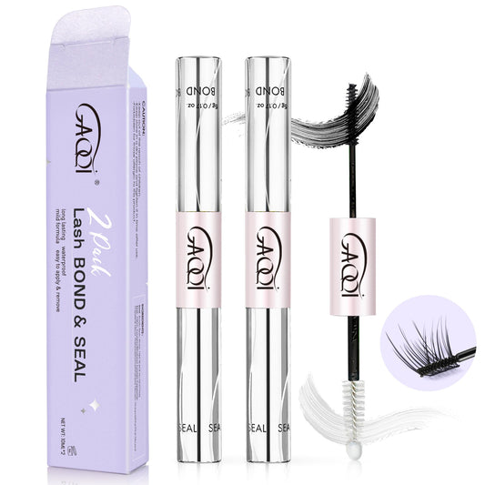 GAQQI Bond and Seal Lash Glue, Lash Cluster Glue Waterproof Eyelash Adhesive for Eyelash Clusters, Long-Lasting 72H+, Latex Free (Pack of 2)