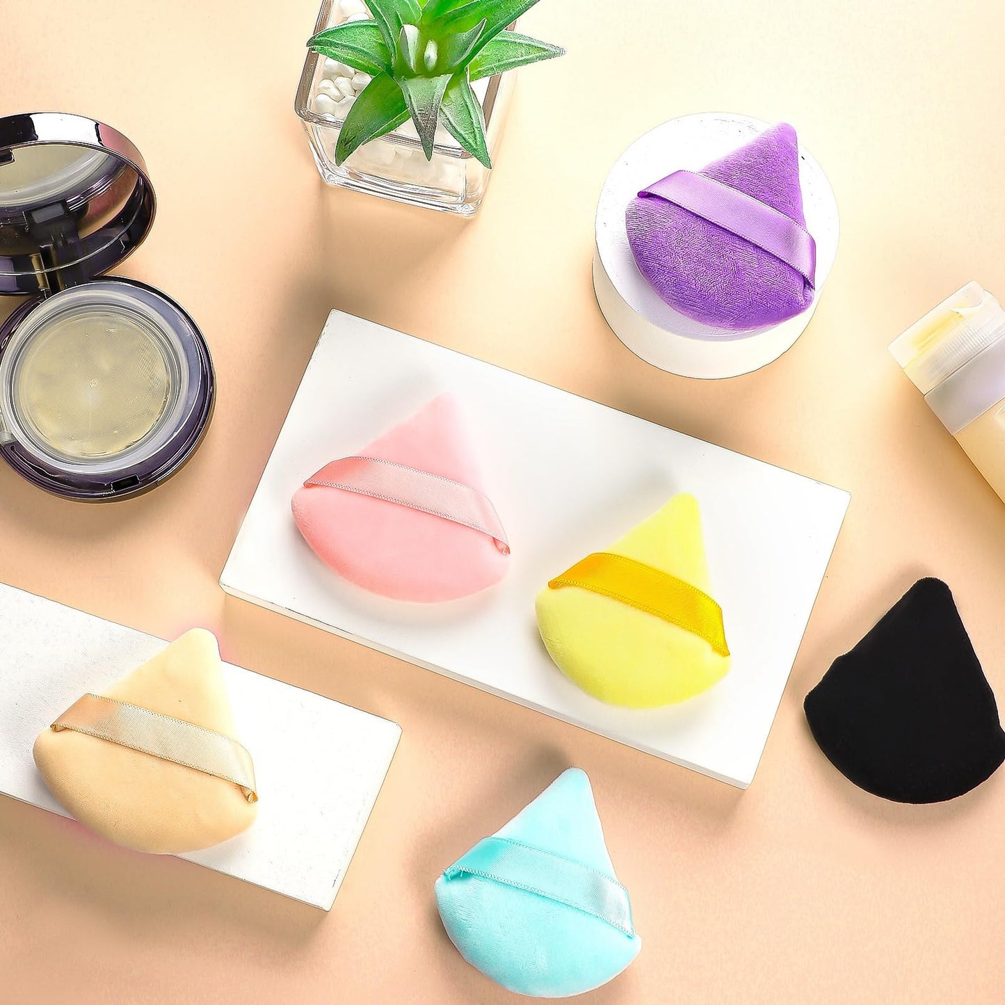 Pimoys 6 Pieces Triangle Powder Puff Soft Makeup Sponge Make Puff for Face Powder Cosmetic Foundation Sponge Makeup Tool