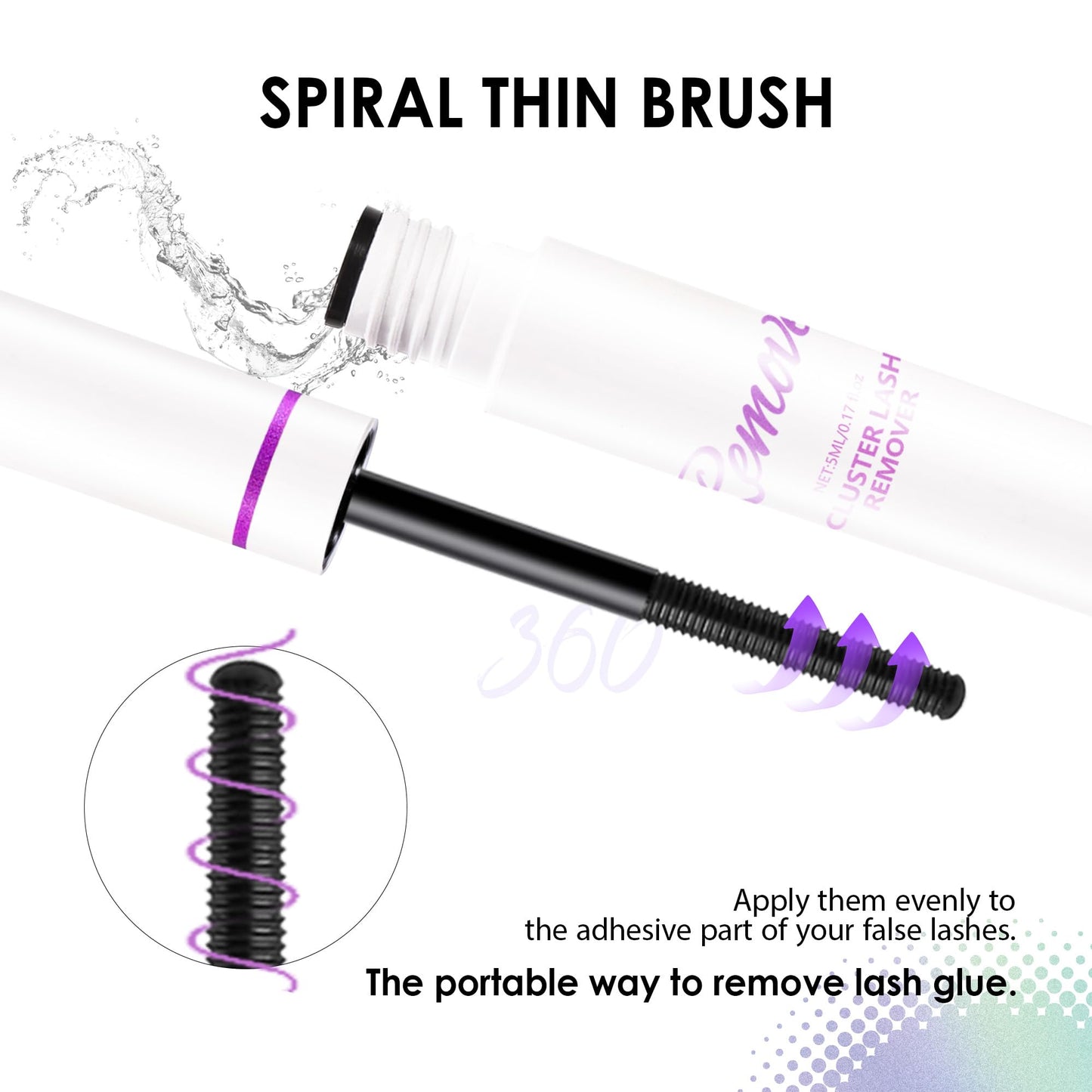 Lash Glue Remover for DIY Lash Extensions, Eyelash Glue Remover Oil Texture Gentle & Deep Clean, Quick Dissolve Residue (5ml)