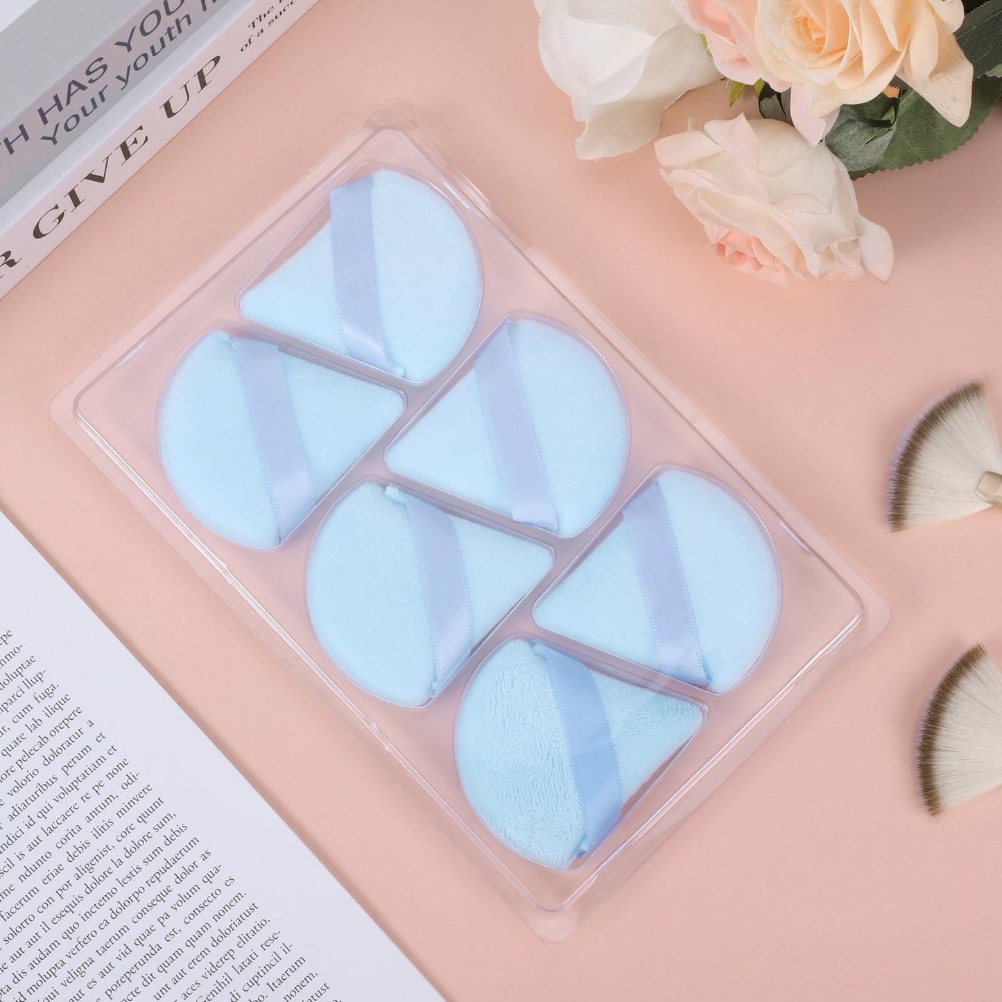 Pimoys 6 Pieces Triangle Powder Puff Soft Makeup Sponge Make Puff for Face Powder Cosmetic Foundation Sponge Makeup Tool