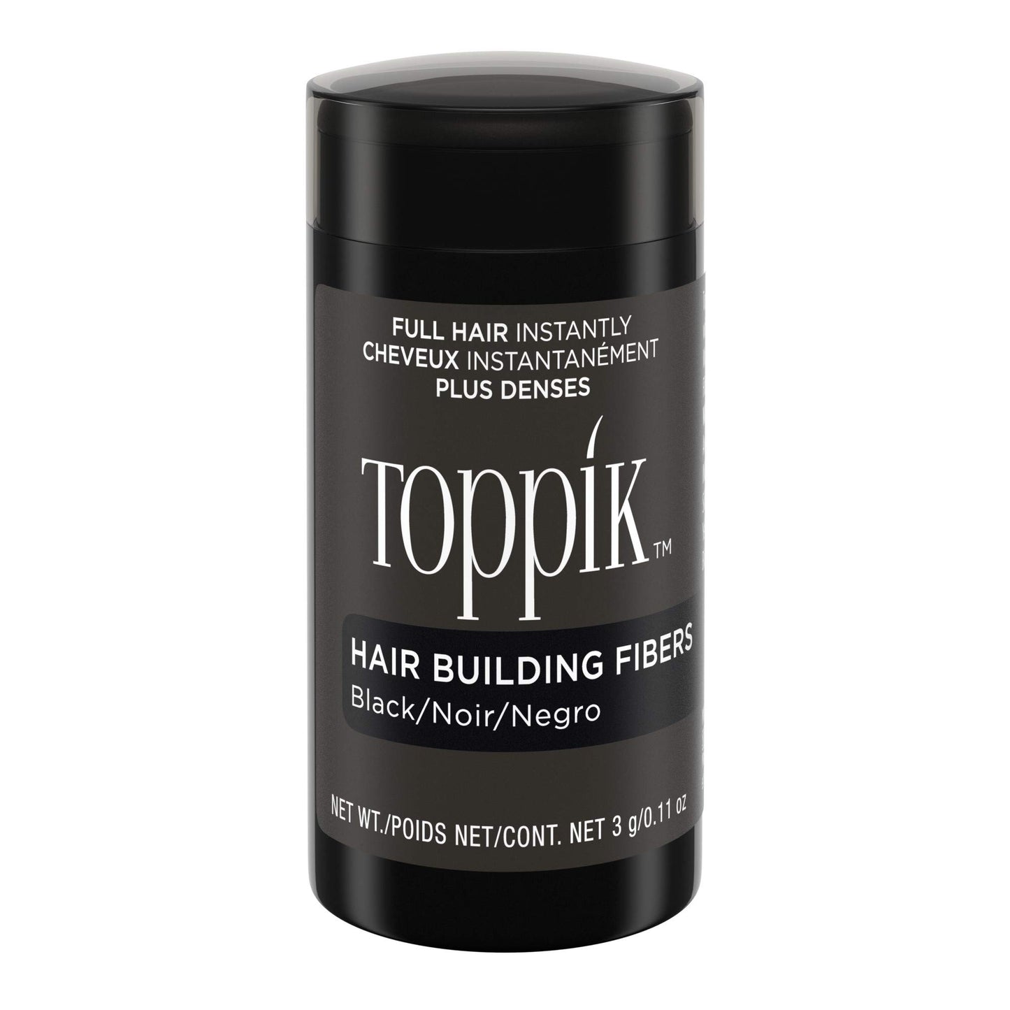 oppik Hair Building Fibers, Black, 3g Fill In Fine or Thinning Hair, Instantly Thicker, Fuller Looking, 9 Shades for Men & Women, Keratin Protein Formula