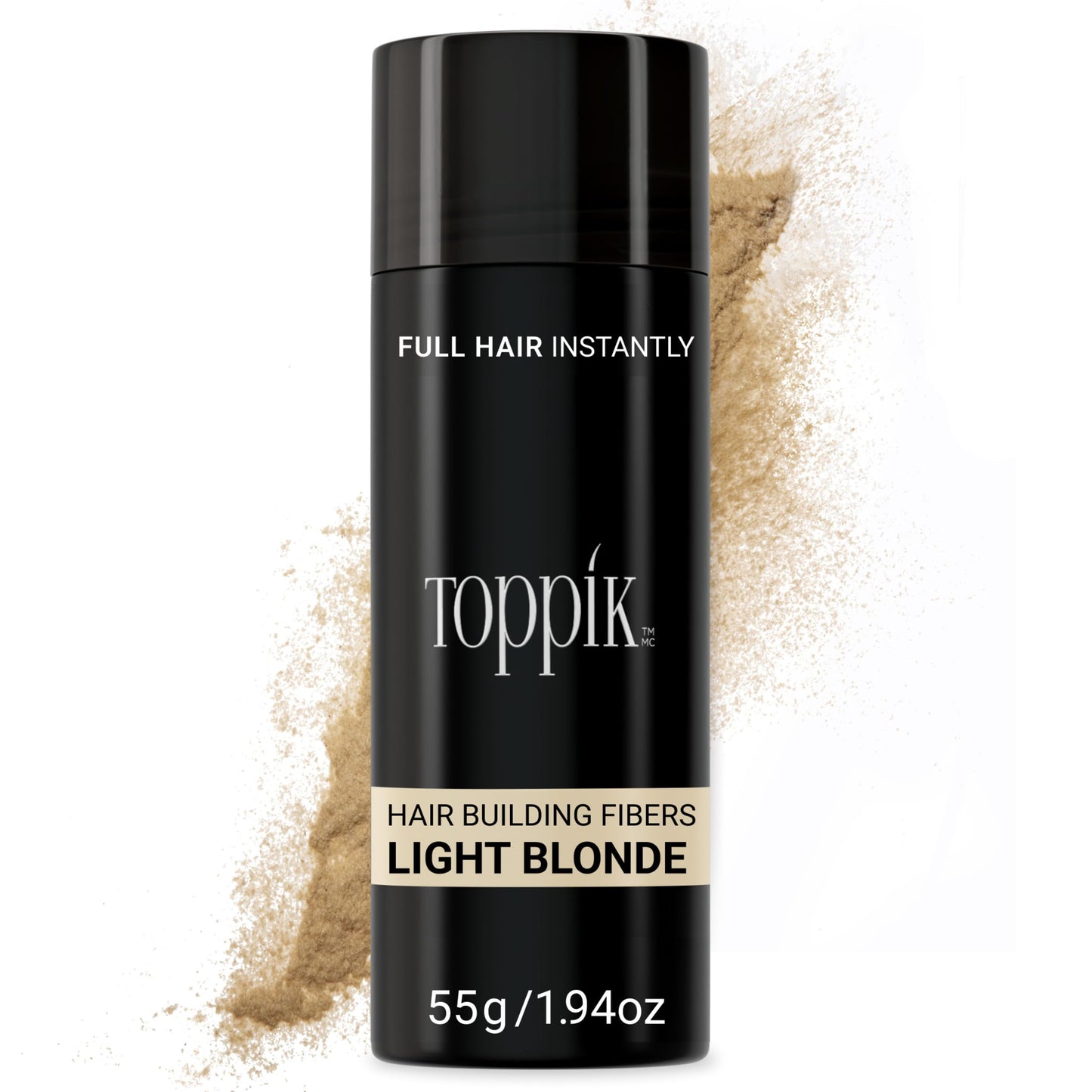 Toppik Hair Building Fibers, Light Blonde, 55g Fill In Fine or Thinning Hair, Instantly Thicker, Fuller Looking, 9 Shades for Men & Women, Keratin Protein Formula