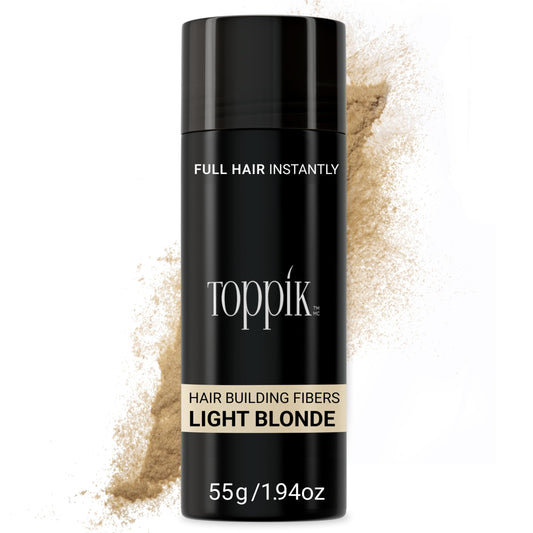 Toppik Hair Building Fibers, Light Blonde, 55g Fill In Fine or Thinning Hair, Instantly Thicker, Fuller Looking, 9 Shades for Men & Women, Keratin Protein Formula