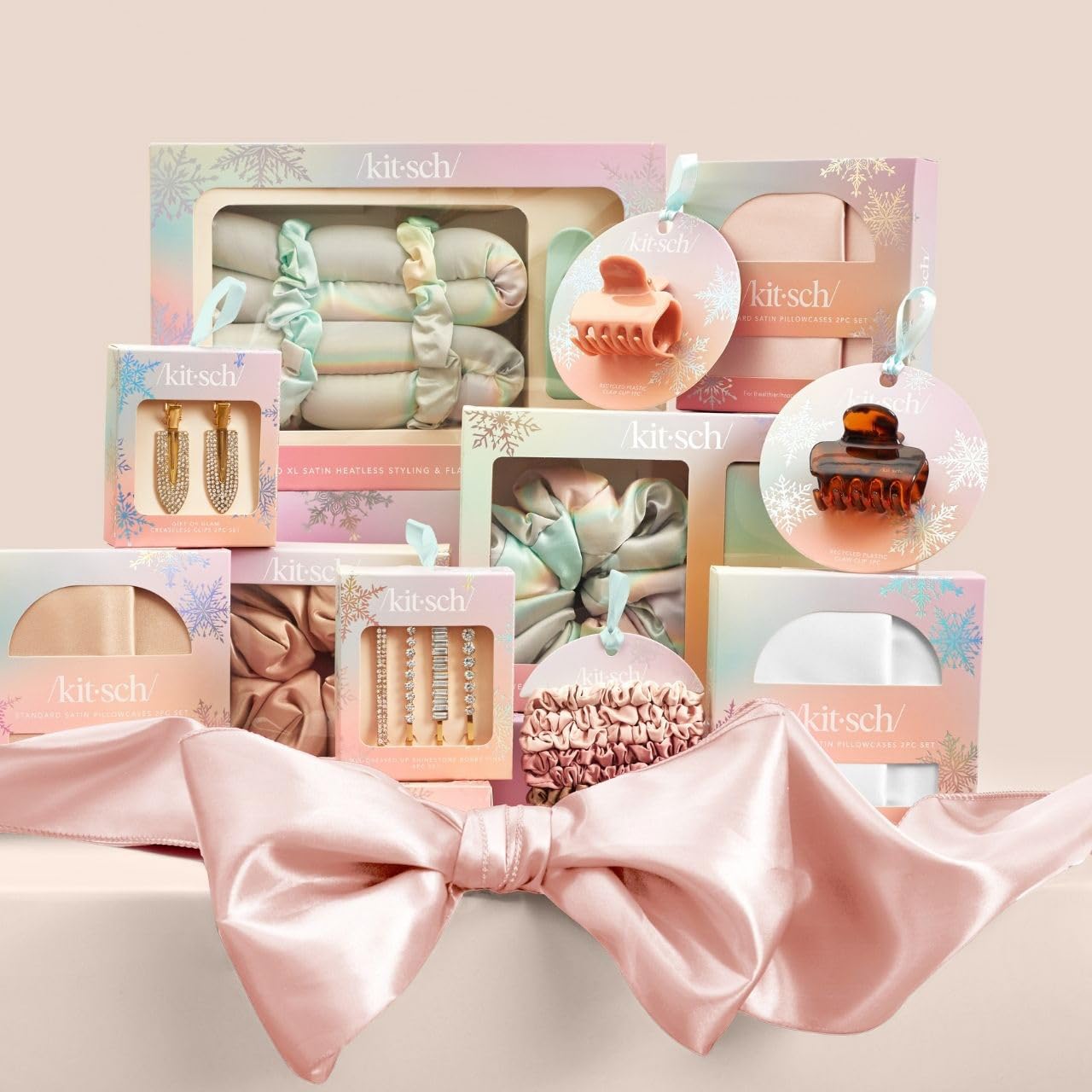 Kitsch Ultra Petite Satin Scrunchies for Women - Gentle on Hair, No Crease, Slim Ruched Design for Ponytail & Bun | Soft, Sleek, & Stylish Satin Hair Scrunchies for Girls - Terracotta, 6 Pcs