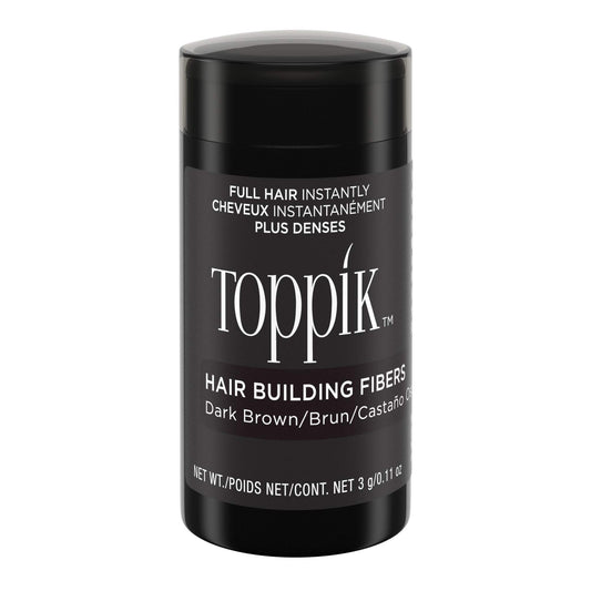Toppik Hair Building Fibers, Dark Brown, 3g Fill In Fine or Thinning Hair, Instantly Thicker, Fuller Looking, 9 Shades for Men & Women, Keratin Protein Formula